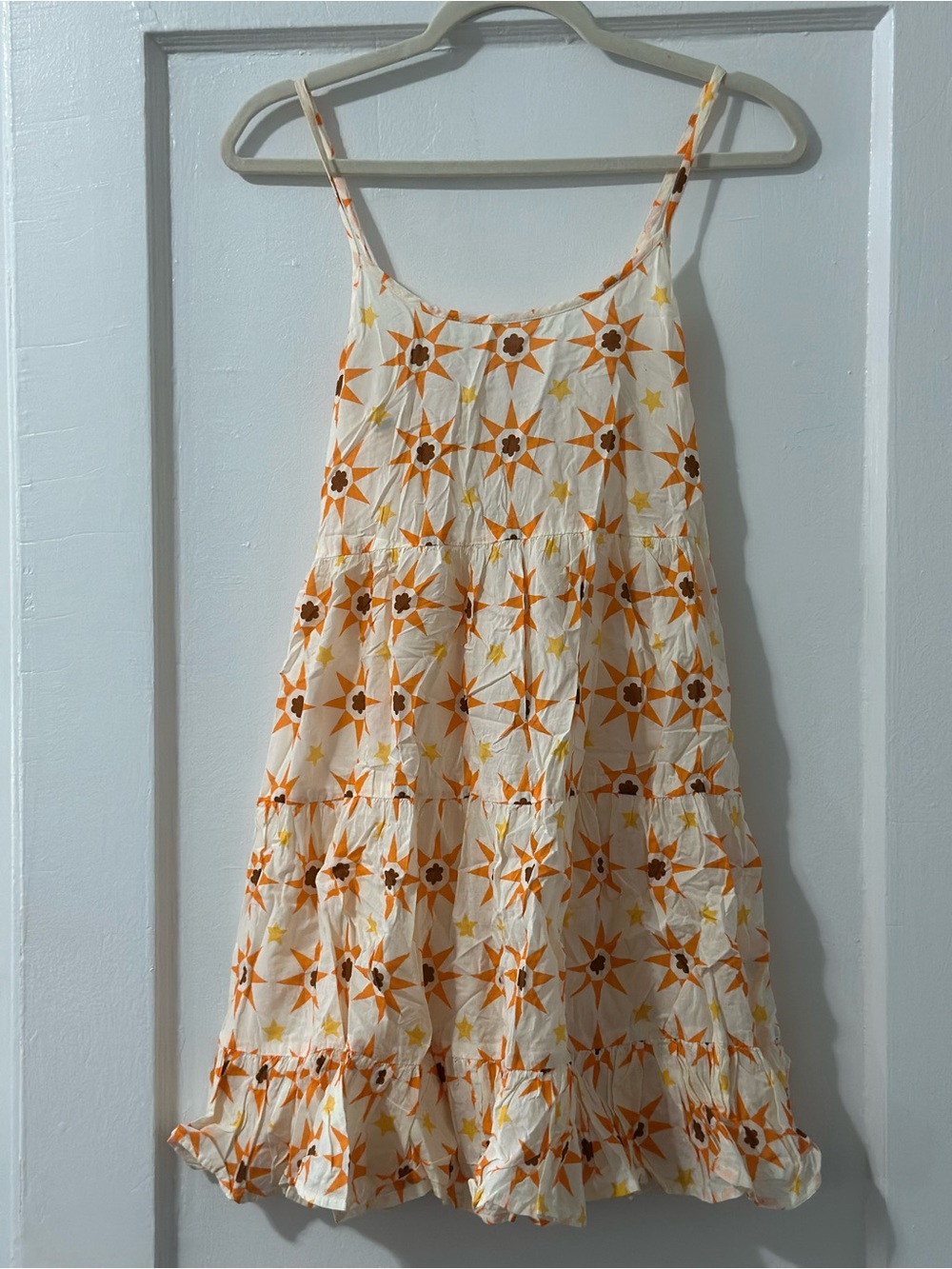 Anthropologie 100% Cotton Star Print Tiered Sundress